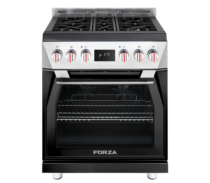 Forza 30-Inch Professional Dual Fuel Range in Audace Black (FR304DF-K)