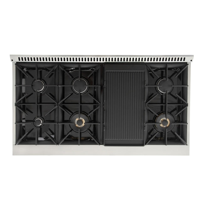 Kucht 48" 6.7 cu. ft. 8 Burner Natural Gas Dual Fuel Range in Stainless Steel with Digital Thermostat - KXP48-SS