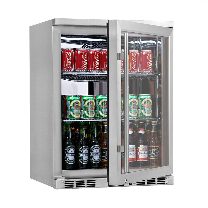 KingsBottle 24 Inch Undercounter Beverage Cooler with Heating Glass Door