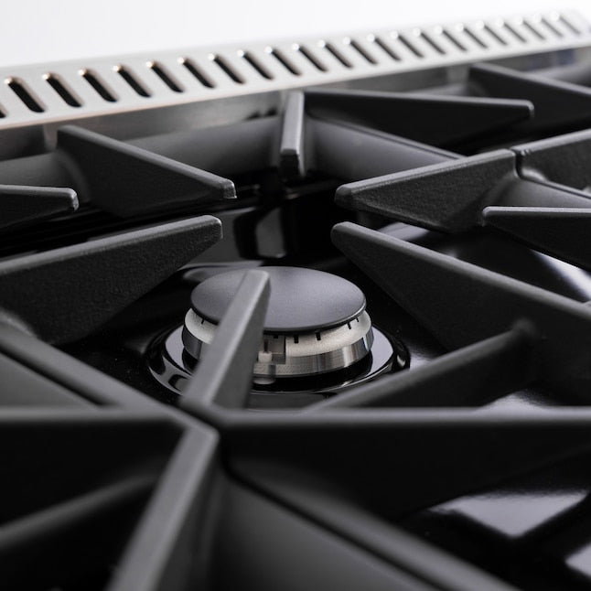 Kucht 36" 5.2 cu. ft. 6 Burner Natural Gas Dual Fuel Range in Titanium Stainless Steel with Digital Thermostat - KXD36