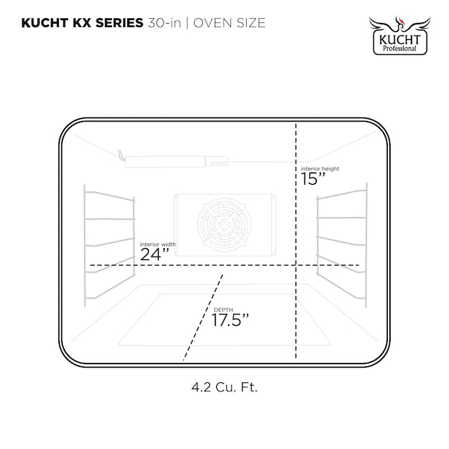 Kucht 30" 4.2 cu. ft. 4 Burner Propane Gas Dual Fuel Range in Titanium Stainless Steel with Digital Thermostat - KXD30/LP