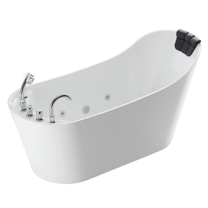 67" Freestanding Whirlpool Tub with Faucet and Reversible Drain - EMPV-67AIS09