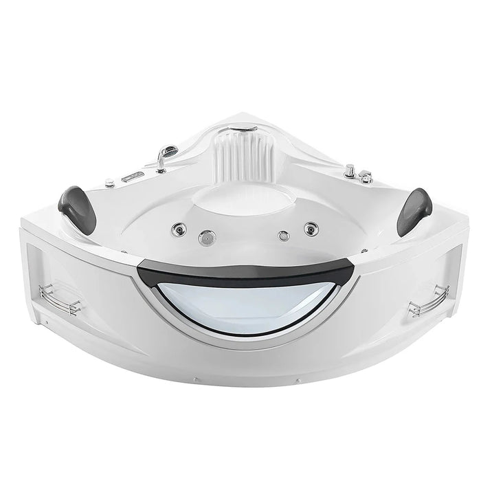 59" Alcove Whirlpool Inline Heater LED Tub with Left Drain - EMPV-59JT319LED