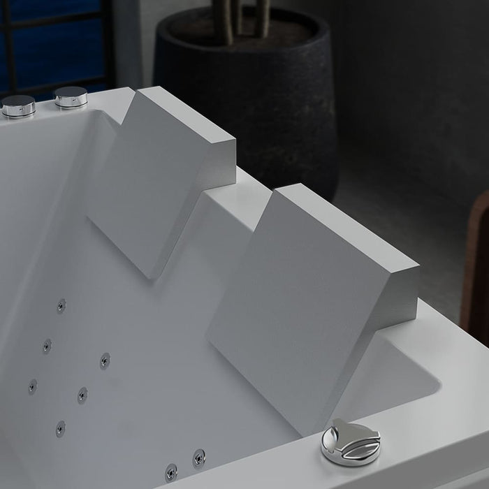 71 in. Freestanding Combination Massage 2-Person LED Tub With Center Drain - EMPV-71JT801