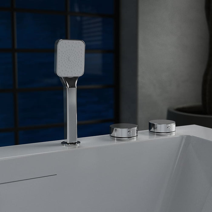 71 in. Freestanding Combination Massage 2-Person LED Tub With Center Drain - EMPV-71JT801