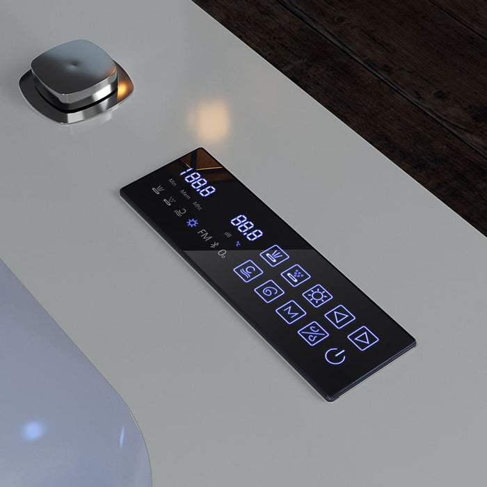 71 in. Alcove Massage Inline Heater 2-Person LED Tub With Left Drain - EMPV-71JT802