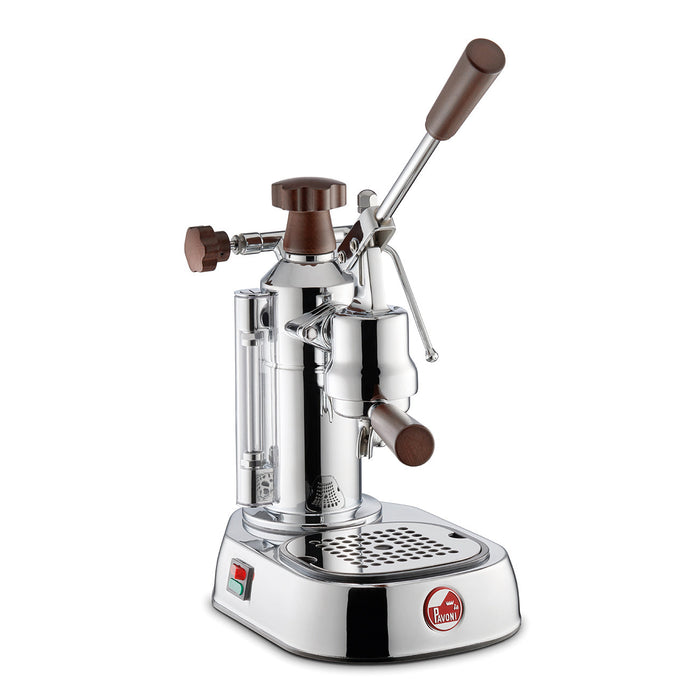 La Pavoni Europiccola - Chrome with Wood - Front