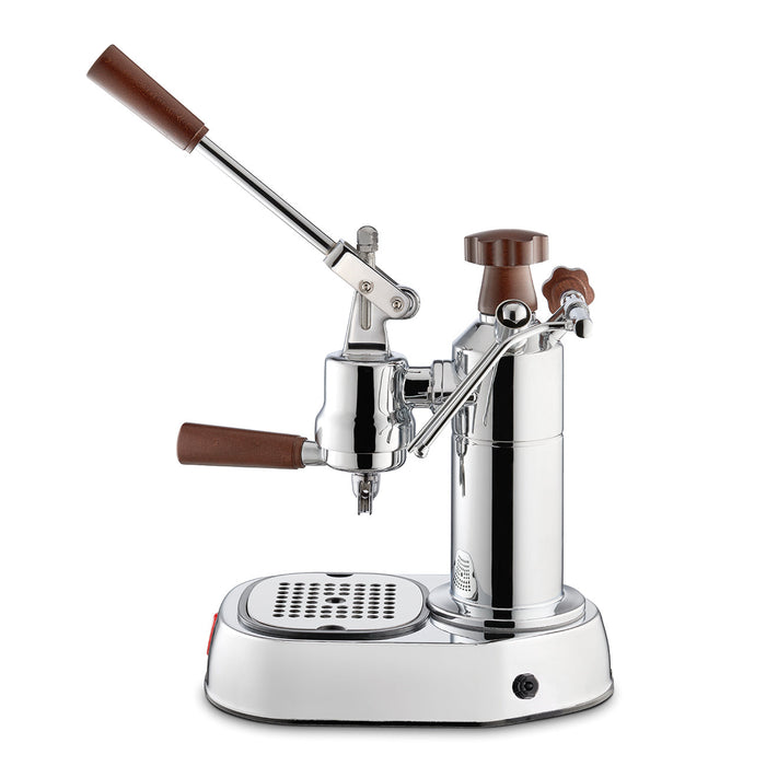 La Pavoni Europiccola - Chrome with Wood - Side