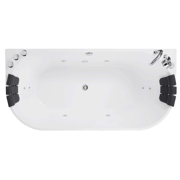 59" Freestanding Hydro Massage Whirlpool Bathtub with Center Drain - EMPV-59AIS06