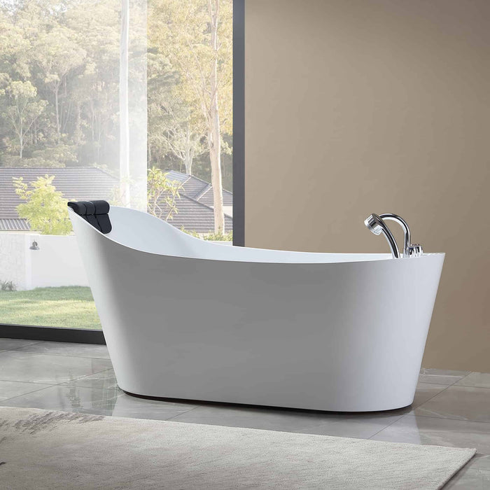 67" Freestanding Whirlpool Tub with Faucet and Reversible Drain - EMPV-67AIS09