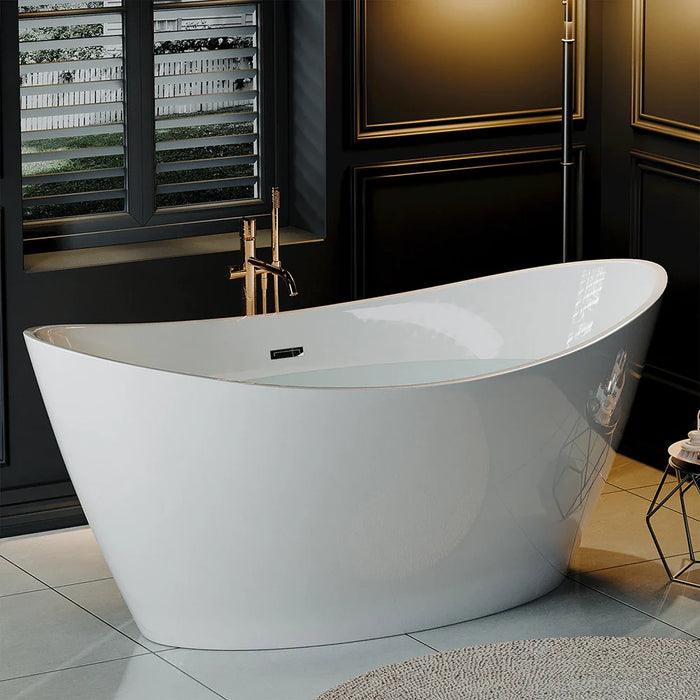67" Freestanding Soaking Tub with Center Drain - EMPV-67FT1518