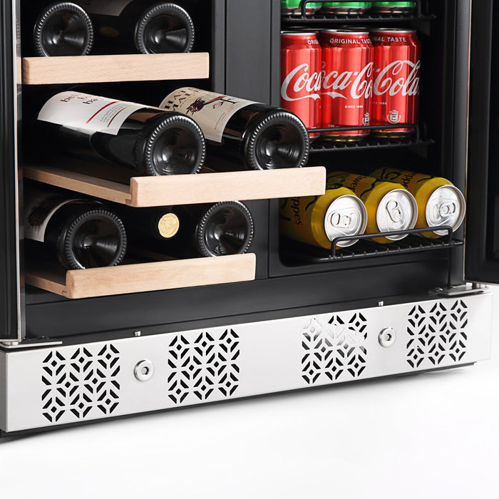 Empava 24" Dual Zone Wine and Beer Fridge Beverage Cooler - EMPV-BR03D