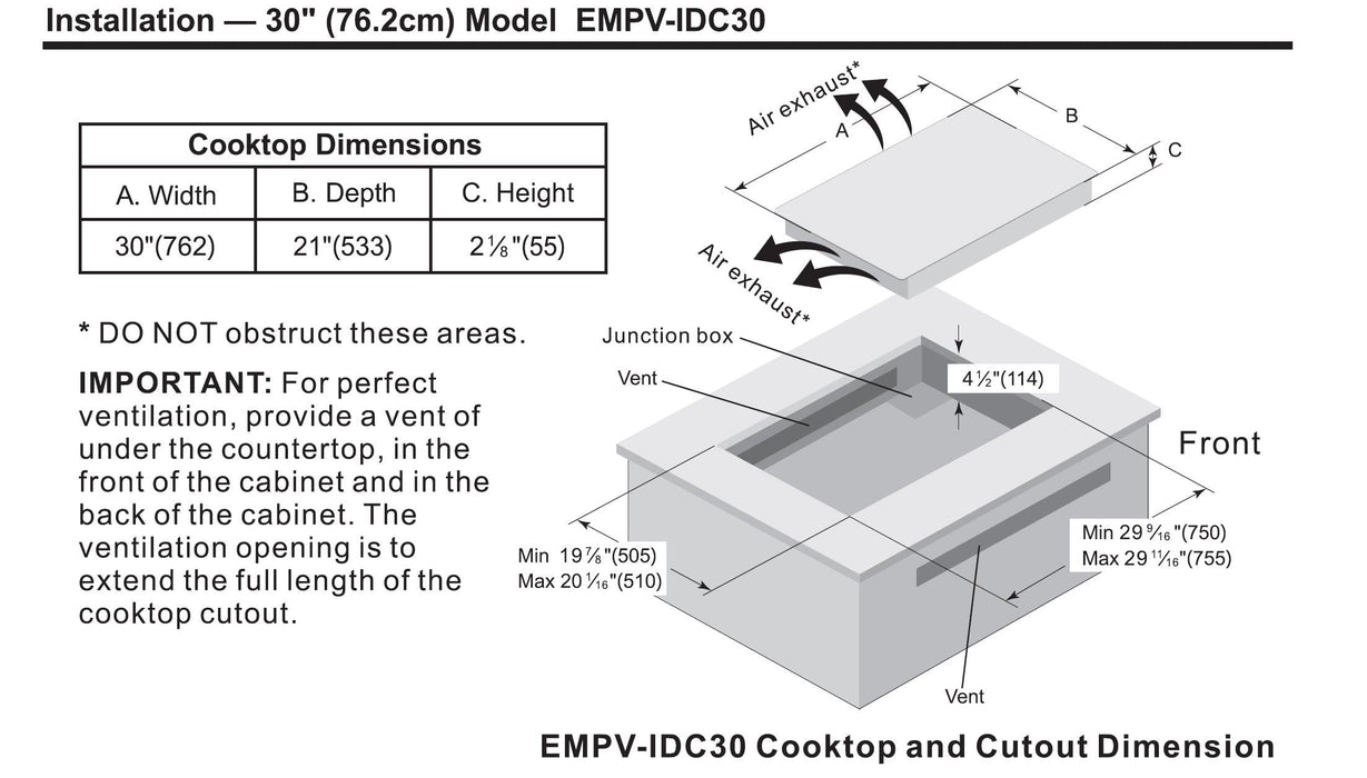 Empava 30 Inch Induction Cooktop - EMPV-IDC30