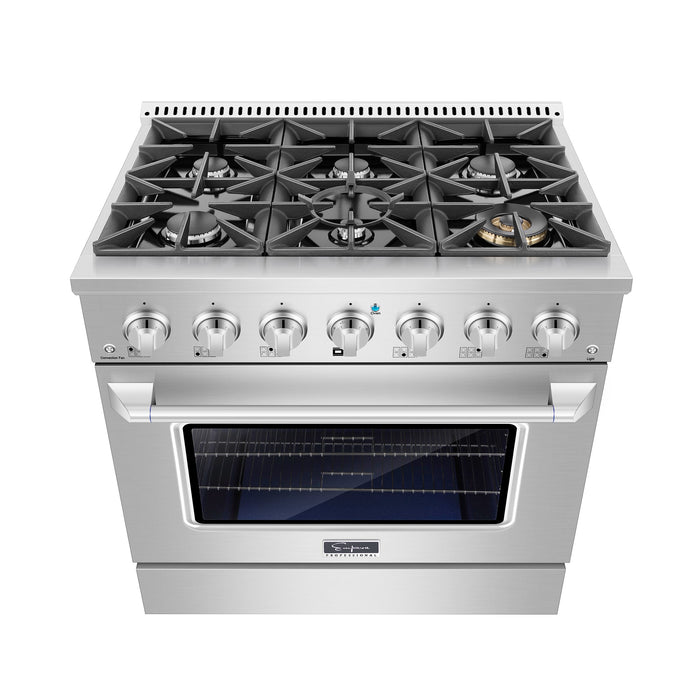 Empava 36 In. Pro-Style Slide-In Single Oven Gas Range - EMPV-36GR08