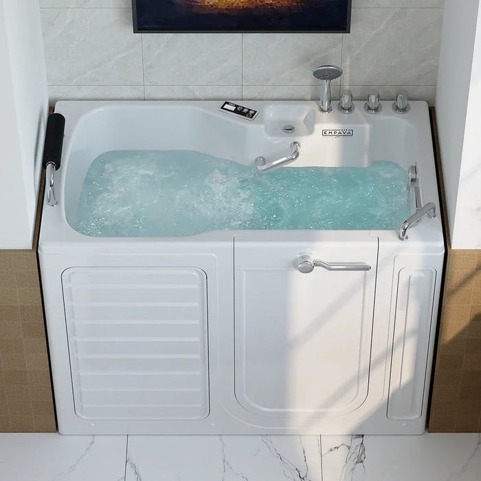 Empava 54inch Alcove Inline Heater Whirlpool Walk-in Tub