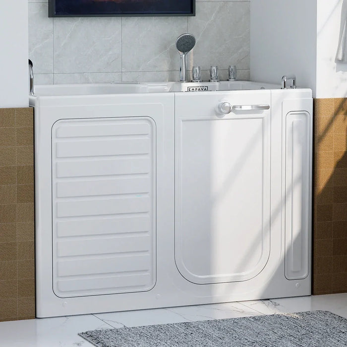 Empava 54inch Alcove Inline Heater Whirlpool Walk-in Tub