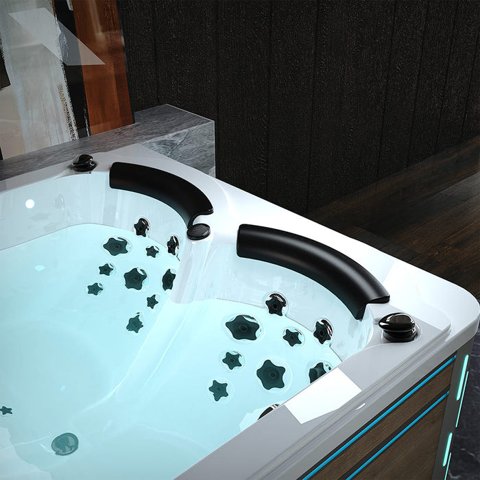 75 in. Freestanding Luxury Thermostatic 2-Person Rectangle LED Tub With Right Drain - EMPV-75JT901