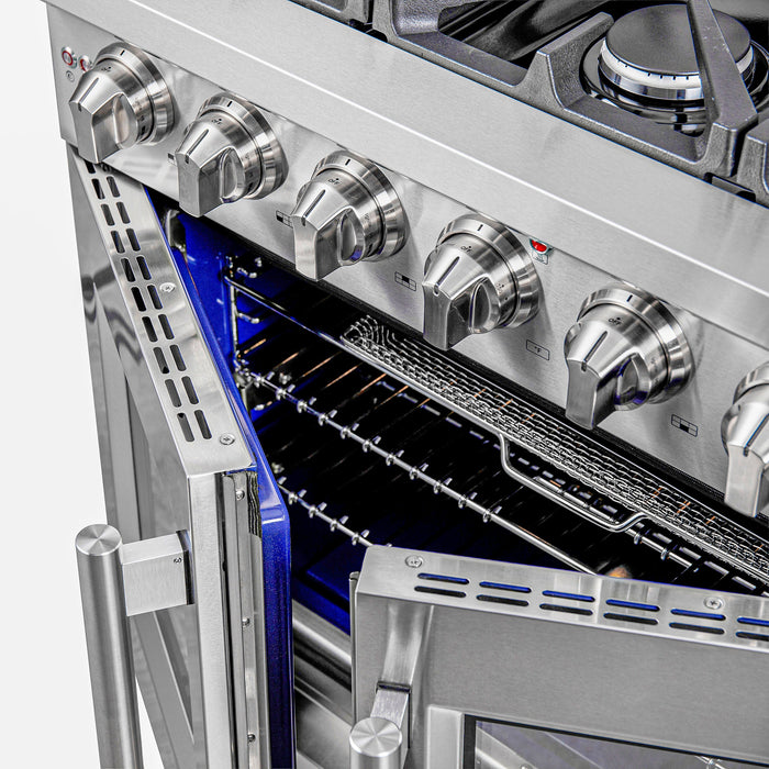 Forno 36″ Freestanding French Door Gas Range with 6 Burners, FFSGS6439-36