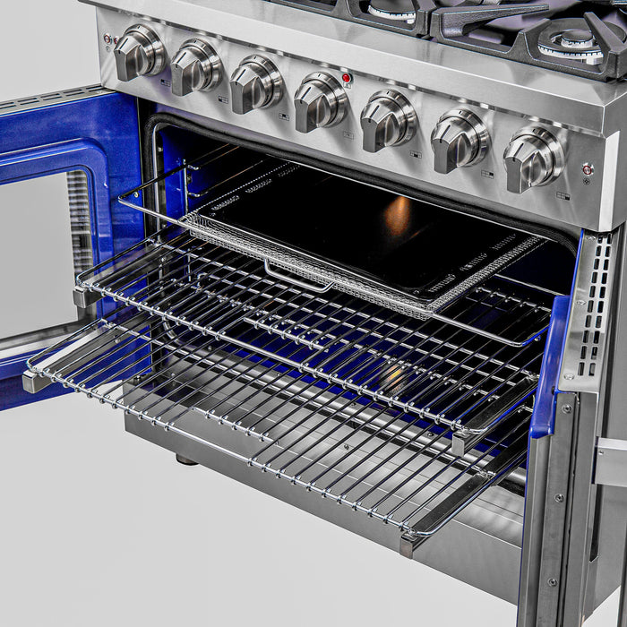 Forno 36″ Freestanding French Door Gas Range with 6 Burners, FFSGS6439-36