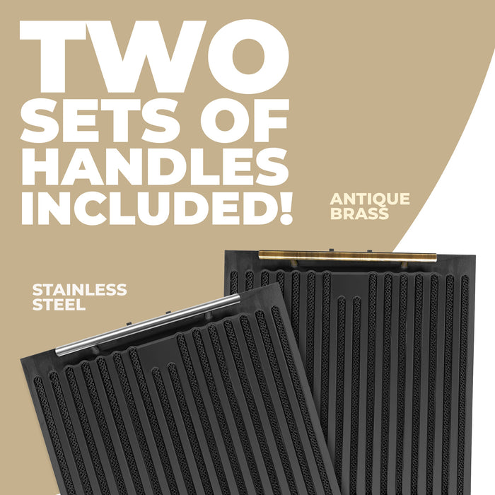 Forno Espresso 30" Under Cabinet Range Hood in Black with Antique Brass Handles, FRHUC5255-30BLK