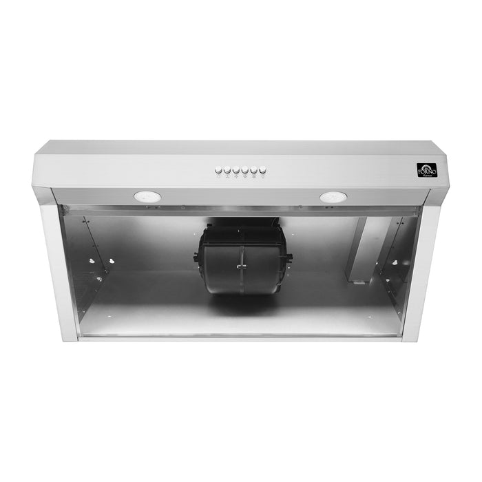 Forno Espresso 30" Under Cabinet Range Hood in Stainless Steel with Silver Handles, FRHUC5255-30