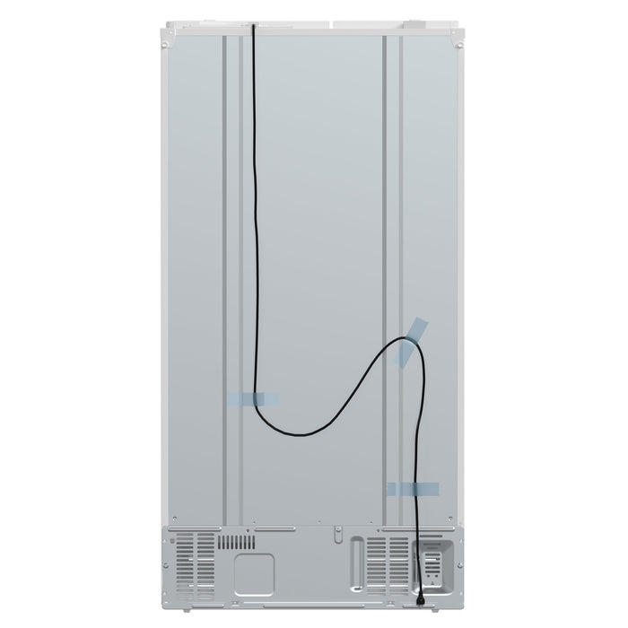 Forno Espresso 36" 20 Cu. Ft. Side-By-Side Refrigerator with Water and Ice Dispenser in White with Antique Brass Handles, FFRBI1844-36WHT