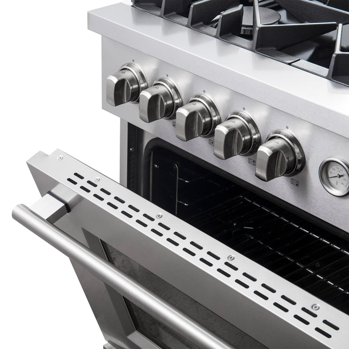 Forno 30" 4.32 cu. ft. Gas Range with 5 Sealed Burners, Air Fry Basket, Wok Support and Griddle, FFSGS6274-30