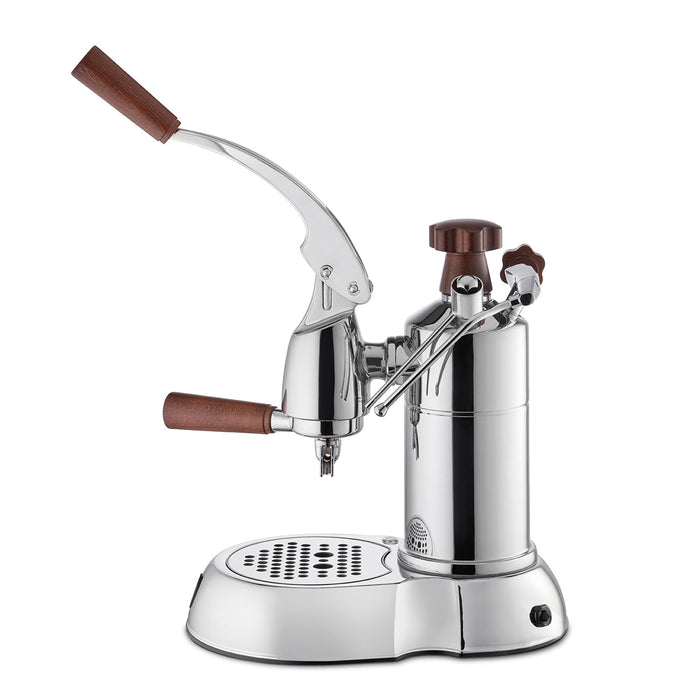 La Pavoni "Stradivari" 16 Cup Professional - Chrome with Wood - SIde