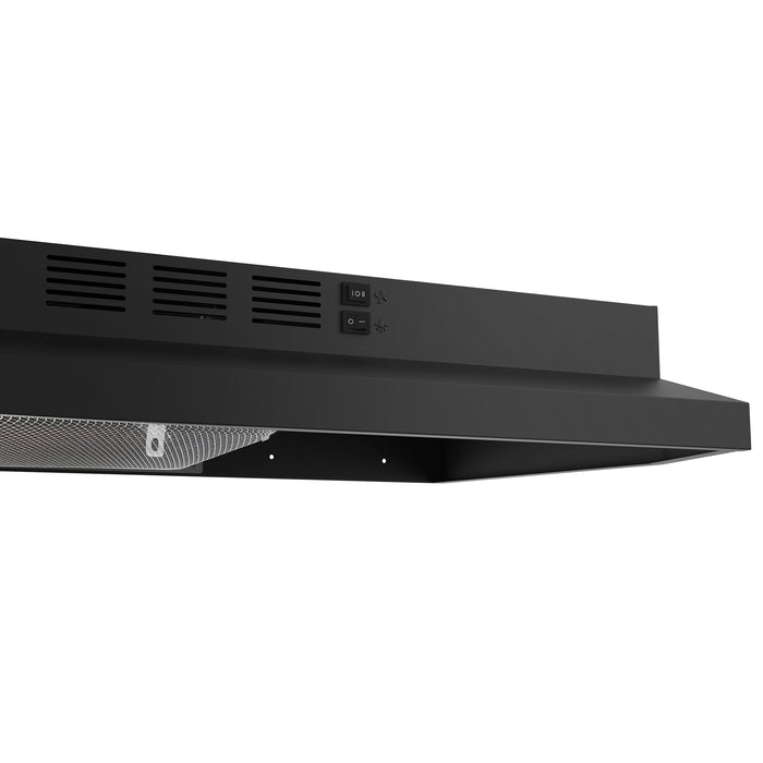 Forno 30" 200 CFM Compact Under Cabinet Convertible Range Hood in Black, FRHUC5200-30BLK