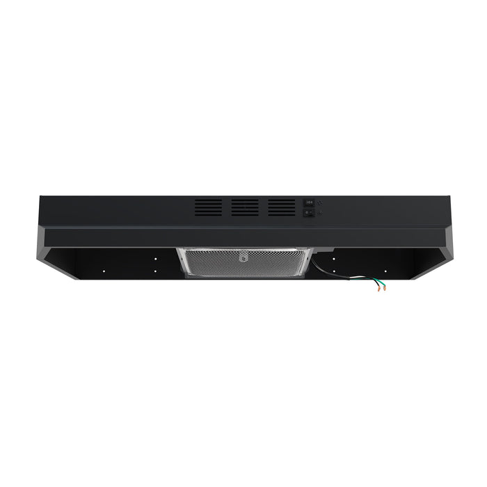 Forno 30" 200 CFM Compact Under Cabinet Convertible Range Hood in Black, FRHUC5200-30BLK