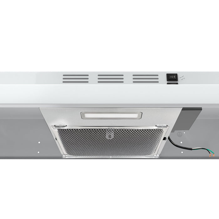 Forno 30" 200 CFM Compact Under Cabinet Convertible Range Hood in White, FRHUC5200-30WHT