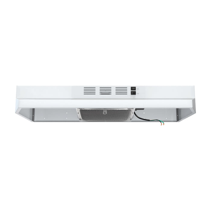 Forno 30" 200 CFM Compact Under Cabinet Convertible Range Hood in White, FRHUC5200-30WHT
