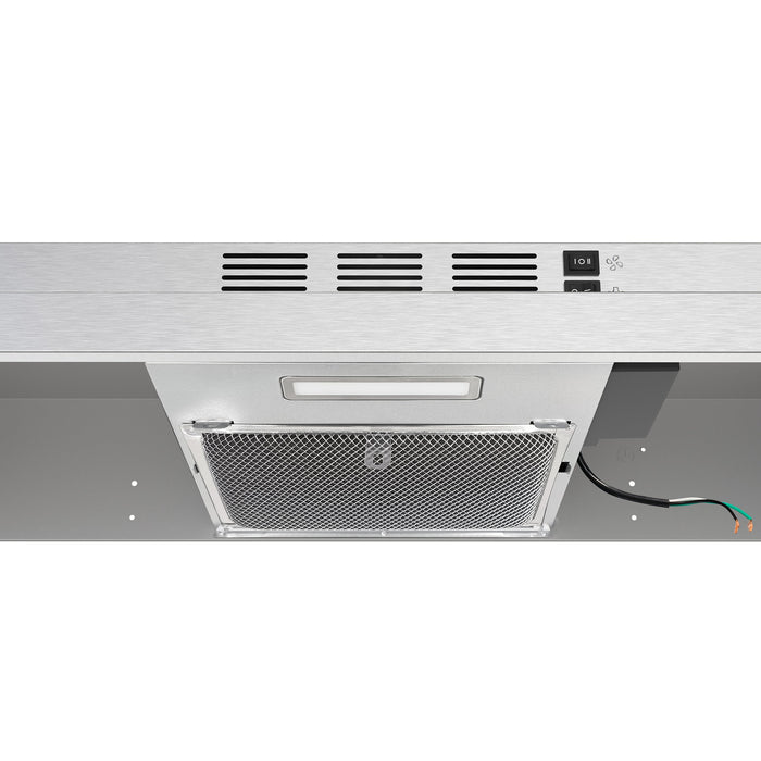 Forno 30" 200 CFM Compact Under Cabinet Convertible Range Hood in Stainless Steel, FRHUC5200-30
