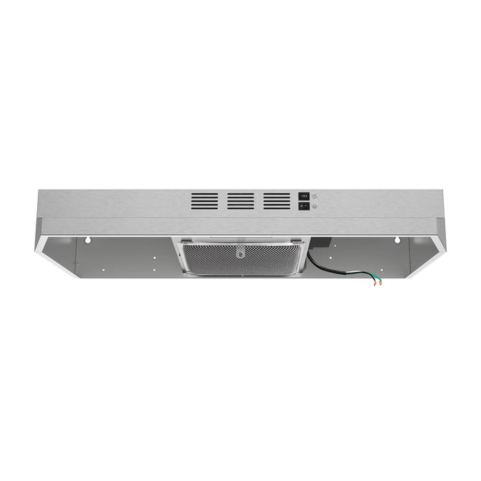 Forno 30" 200 CFM Compact Under Cabinet Convertible Range Hood in Stainless Steel, FRHUC5200-30