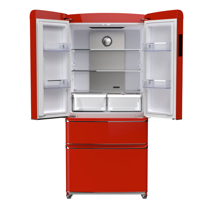 Forno Luigi 33" 18 cu. ft. French Door Refrigerator in Red, FFFFD1791-33RED