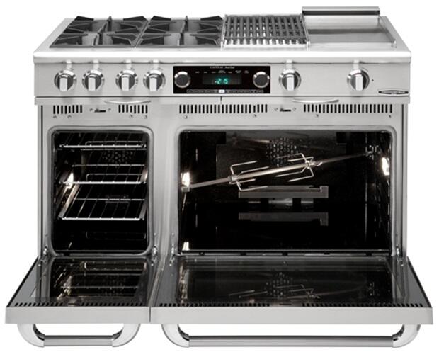 Capital Connoisseurian Series 48" Freestanding Dual Fuel Range with 7.8 cu. ft. Double Electric Ovens in Stainless Steel (COB488)
