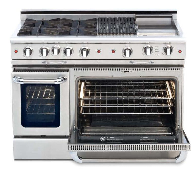 Capital Culinarian Series 48" Freestanding All Gas Range with Self-Cleaning Double Oven in Stainless Steel (CGSR488)