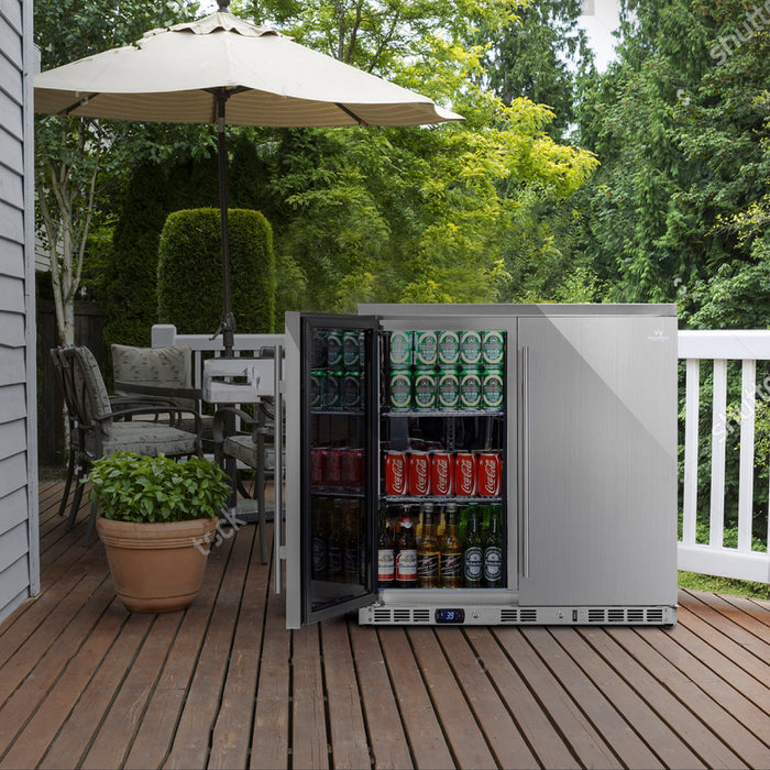 KingsBottle 36 Inch Outdoor Beverage Refrigerator 2 Door For Home