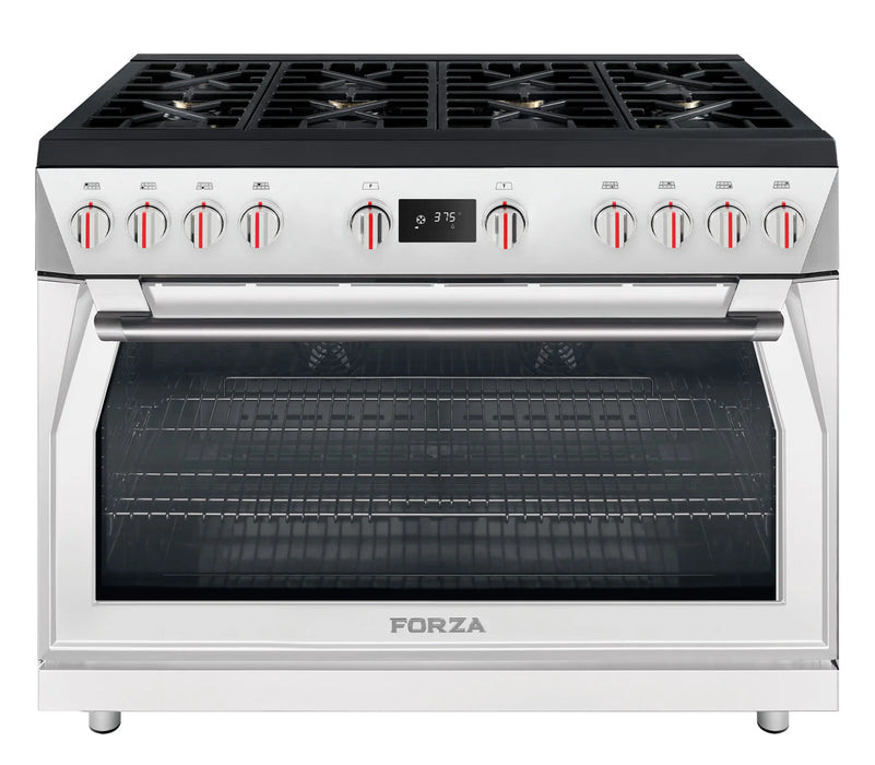 Forza 48-Inch Professional Dual Fuel Range in Valoroso White (FR488DF-W)