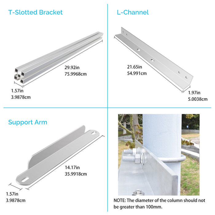 Renogy Solar Panel Pole Mount Single Side 27.4 in