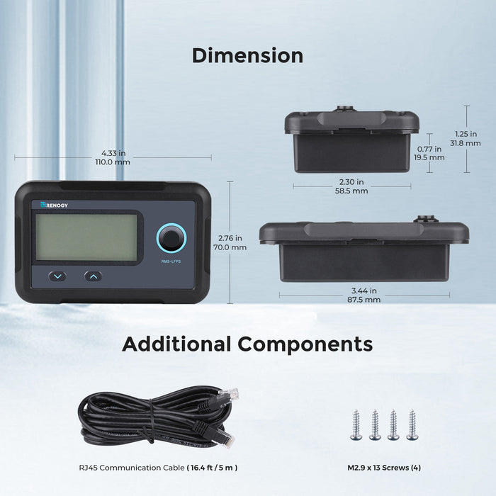 Renogy Monitoring Screen for Smart Lithium Battery Series