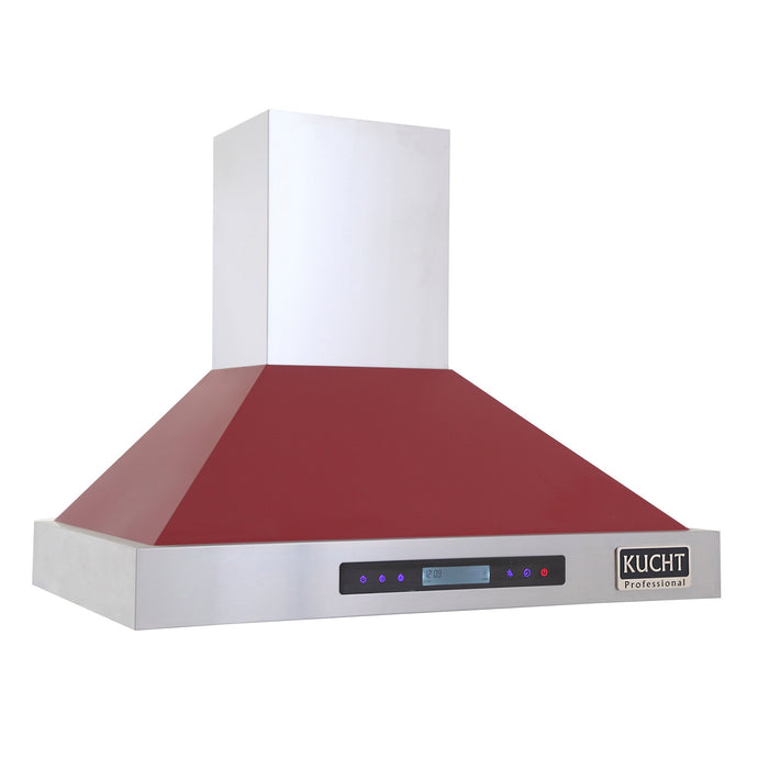 Kucht Professional 30" Wall Mount Range Hood 900 CFM in Red, KRH3015-R