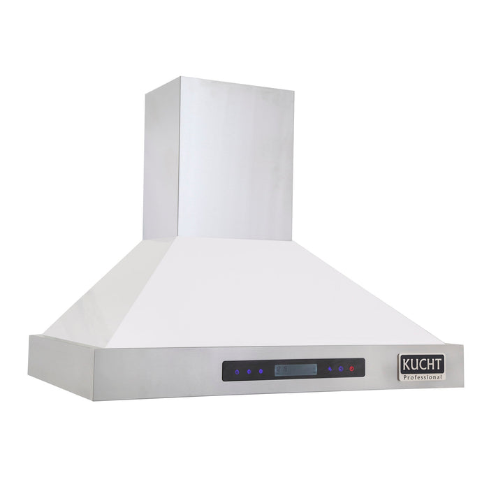 Kucht Professional 30" Wall Mount Range Hood 900 CFM in White, KRH3015-W