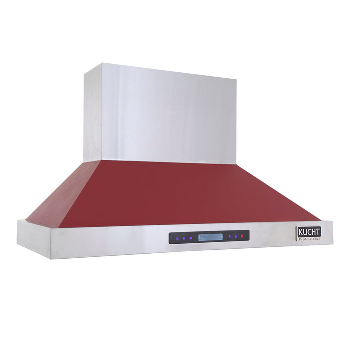 Kucht Professional 48" Wall Mount Range Hood 1,200 CFM in Red, KRH4815-R