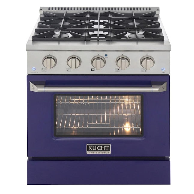 Kucht 30" Pro-Style Propane Gas Dual Fuel Range with 4 Burners in Blue, KDF302/LP-B