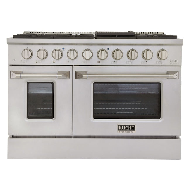 Kucht 48" Pro-Style Propane Gas Dual Fuel Range with 4 Burners in Stainless Steel, KDF482/LP-S