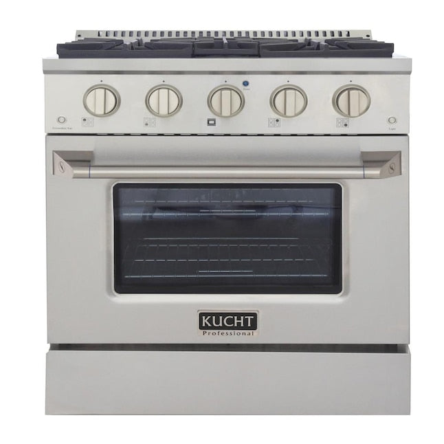 Kucht 30" Pro-Style Propane Gas Dual Fuel Range with 4 Burners in Stainless Steel, KDF302/LP-S