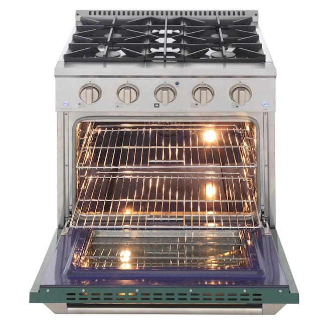 Kucht 30" Pro-Style Natural Gas Dual Fuel Range with 4 Burners in Green, KDF302-G