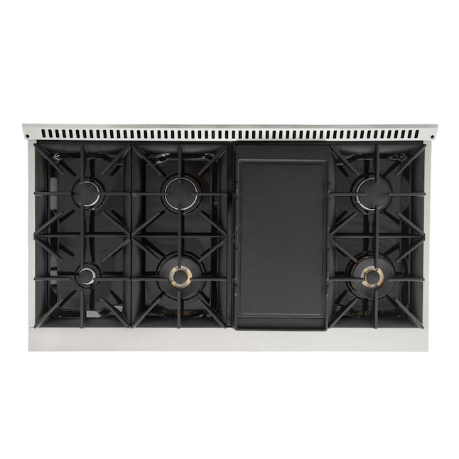 Kucht 48" Pro-Style Natural Gas Dual Fuel Range in Black with Rose Gold Accents, KDF482-K-ROSE