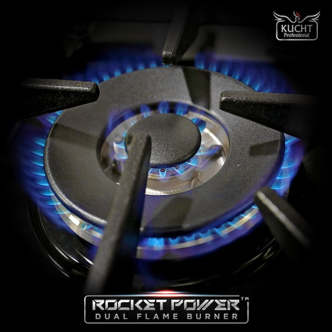 Kucht 36" Pro-Style Propane Gas Dual Fuel Range in Black with Gold Accents, KDF362/LP-K-GOLD